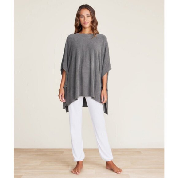 💕BAREFOOT DREAMS💕 Side-Tie Hi-Low Poncho ~ Olive Branch 1X NWOT - Picture 2 of 11